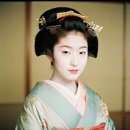 Portrait Photograph of a Japanese Geisha Kodak Pro Image 100 Color