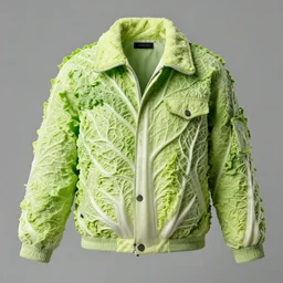 jacket made out of cabbage, photorealistic, studio, detailed