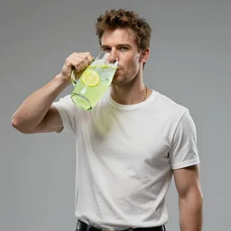 gunther from deus ex drinking lemon lime soda