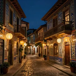 winding street at midnight in a very old very beautiful city by George Price Boyce and Donato Giancola and William Dyce, glowing paper lanterns, strong dramatic cinematic lighting , ornate tiled architecture, lost civilizations, smooth, sharp focus, extremely detailed