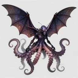 a butterfly demon with bat wings and octopus tentacles, digital art by dan mumford and peter mohrbacher, highly detailed, trending on deviantarthq - h 7 6 8 - n 4