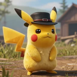 Film still of Pikachu in Red Dead Redemption 2 (2018 video game)