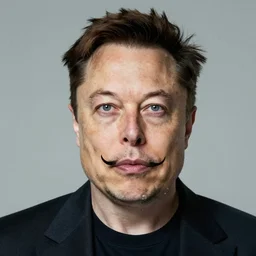 Elon Musk with Salvador Dali's mustache, 4k realistic photo