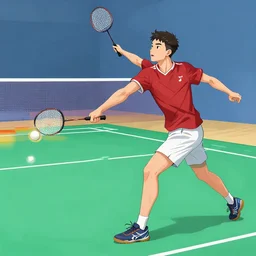 illustration of badminton game by ilya kuvshinov katsuhiro otomo