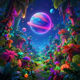 vibrant multi - color neon exoplanet jungle gameplay. noman'ssky 2. sharpened. e 3 trailer footage. render. raytracing. global illumination. featured on artstation, behance, twitter, youtube, reddit. masterpiece. fantastic lighting. incredible scene. unbelievable art. overwhelming talent. digital art by james gurney. rule of thirds.