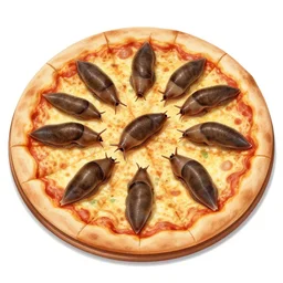 slugs on a pizza
