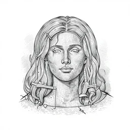 otzi, line drawing,