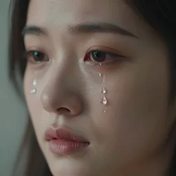 50mm award winning photo of a woman crying diamond tears, beautiful photography, cinematic, close up,