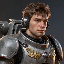 Space Marine, closeup character art by Marc Lee, Vladimir Krisetskiy, digital art, trending on artstation