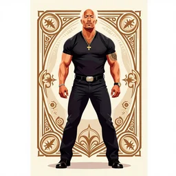 communist Propaganda poster Dwayne The Rock Johnson by james gurney full body trending on artstation vector art ornate inspirational