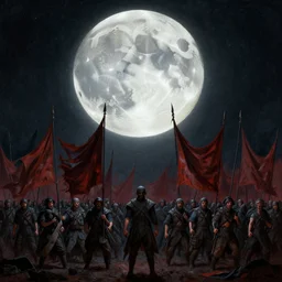 beautiful as the moon, terrible as an army with banners. art by michael whalen and bruce pennington