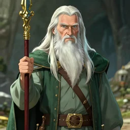 gandalf in an anime world, incredibly detailed, ultra realistic