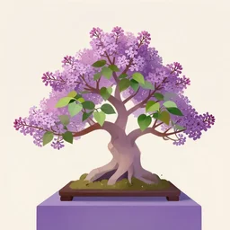 bonsai lilac! tree but minimalistic concept art by frank stella gilleard james whalen tom, colorful, soft light, trending on artstation, minimalism