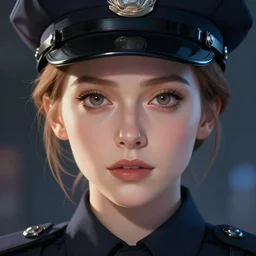 anime key visual of elizabeth olsen police officer, cyberpunk, futuristic, perfect eyes, stunning features, very very very perfect face!!!, high details, digital painting, artstation, smooth face, soft focus, illustration, art by artgerm and greg rutkowski and alphonse mucha