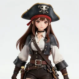 extreme wide angle portrait of a female pirate, a cute uniform, somewhat of an anime in fantasy style, trending artwork, made with anime painter studio, by anato finstark, tony sart and an anime artist, collaboration
