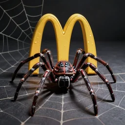 a spider in the style of mcdonalds logo,