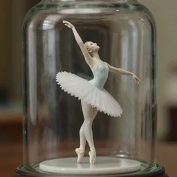 beautiful three point perspective film still of holly herndon ballerina in merce cunningham, extreme closeup 3 / 4 portrait in style of frontiers in blade runner miniature photography fashion architectural art studio edition, real - life porcelain statue in victorian glass jar, pursed lips, anatomically correct, tilt shift background, sharp focus, panavision, 8 k, macro, cinematic style
