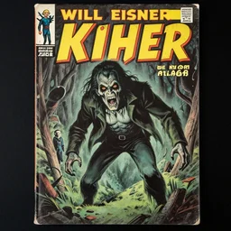 an old fashioned vintage hwh comic book cover, will eisner, joe kubert, 1 9 6 8, dramatic, noir, creepy, surreal, weird, incredible, photo real