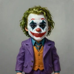 miniature Joker but he's an ape kid in a business suit, realistic and ultra intricate detailed soft painting, volumetric lighting, mist, Artstation, Tom Bagshaw Yasushi Nirasawa Moebius artstyle, unreal render, depth of field