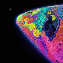 edge of interstellar space, bright neon colors, highly detailed, cinematic, hiroo isono, eyvind earle, philippe druillet, roger dean, lisa frank, aubrey beardsley, ernst haeckel