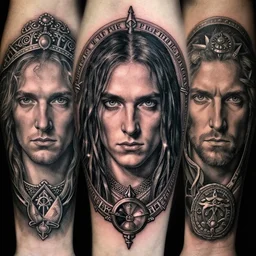 john petrucci, sorcerer, lord of the rings, tattoo, decorated ornaments by carl spitzweg, ismail inceoglu, vdragan bibin, hans thoma, greg rutkowski, alexandros pyromallis, perfect face, fine details, realistic shaded