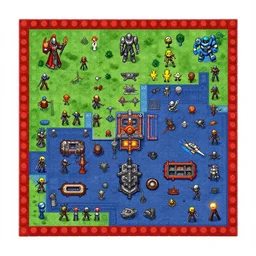 Dungeons and Dragons top-down game tile maschinen krieger, ilm, beeple, star citizen halo, mass effect, starship troopers, elysium, iron smelting pits, high tech industrial, saturated colours