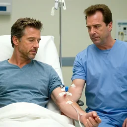 jeff goldblum having a blood tranfusion with christopher walken