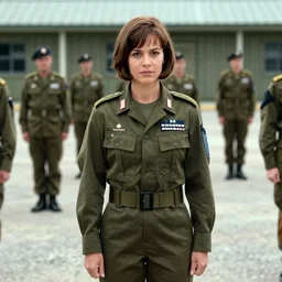 linda hamilton in a military base, 1 9 8 7, movie still