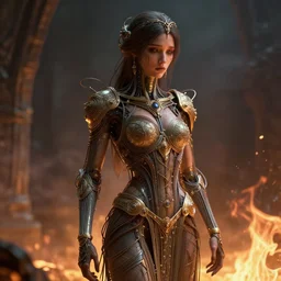 character design, woman many wire attached to body, unreal engine, render, retro, 8 k, highly detailed, mystic, mythical art, photorealistic, volumetric light, cinematic lighting, smoke, fire, character art, sad, super detailed, elegant, ornate, epic character, ray tracing render - h 8 3 2