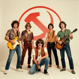 vintage photograph of a 1 9 6 0 s psychedelic rock band candy and communist motif