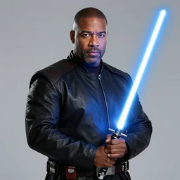steve harvey holding lightsaber