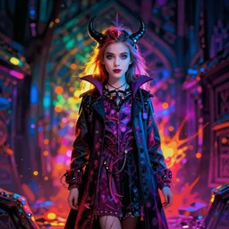 young novice vampire princess cute colorful 4 k high definition artstation trending path traced contrast light and dark colorful bokeh massive scale cinematic breathtaking, art by greg rutkowski