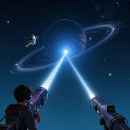 orbital space lazer pointed at twitch streamer