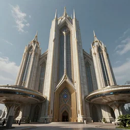 cinematic shot of the exterior of a sci-fi space station with ornate Elven architecture, epic castle, Roger Dean, Chris Foss, artstation, sharp focus, realistic, octane render, nvidia raytracing demo