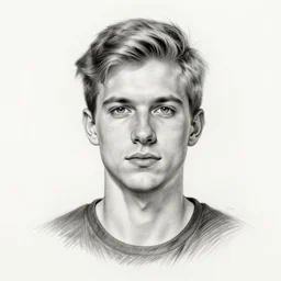 professional pencil sketch of a young adult man with short blonde hair wearing a black face mask a black flannel shirt and black sweatpants, high quality, HD, 8K, highly detailed, award-winning