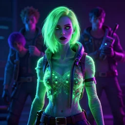 glowwave portrait of gost in borderlands 3, neon, au naturel, hyper detailed, digital art, trending in artstation, cinematic lighting, studio quality, smooth render, unreal engine 5 rendered, octane rendered, art style by klimt and nixeu and ian sprigger and wlop and krenz cushart.