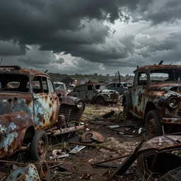 zombie apocalipse junkyard, scrapyard, apocaliptic, cinematic