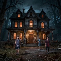 kids lost in a old haunted house