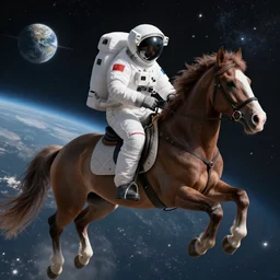 astronaut riding a horse in space, perfect composition, very high detail, unreal engine octane render, 8k