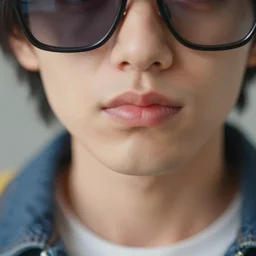 beautiful overhead perspective extreme closeup portrait photo in style of 1990s frontiers in 1/6 scale model retrofuturism french seinen manga street fashion photography wachowski edition, focus on pursed lips, highly detailed, soft lighting