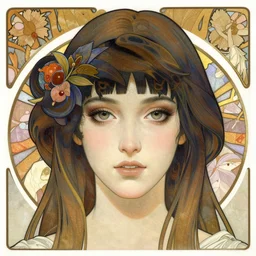 realistic detailed face portrait of a Nightmare Angel by Alphonse Mucha, Ayami Kojima, Amano, Karol Bak, Greg Hildebrandt, and Mark Brooks, Art Nouveau, Neo-Gothic, gothic