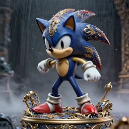 a cyberpunk art raver sonic the hedgehog dancing rain and fog peter mohrbacher and junji ito, intricate detail, finely detailed, small details, extra detail, photorealistic, high resolution, vray, 8 k, octane, trending on, hdr, hyper detailed, insane details, intricate, elite, ornate, elegant, luxury, dramatic lighting, octane render, weta digital, micro details, 3 d sculpture, structure, ray trace 4 kmetallic color scheme tilt shift