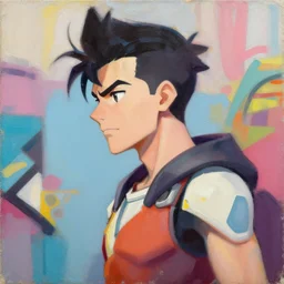 greg manchess portrait painting of kazuto kirigaya as overwatch character, medium shot, asymmetrical, profile picture, organic painting, sunny day, matte painting, bold shapes, hard edges, street art, trending on artstation, by huang guangjian and gil elvgren and sachin teng