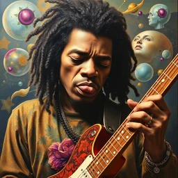 jimi hendrix, by erin hanson, chad knight, mandy jurgens, hannah yata and kay sage, donato giancola