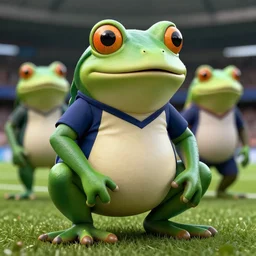 formal frog sports mascots quiddich game, highly detailed, extremely high quality, hd, 4 k, 8 k, professional photographer, 4 0 mp, lifelike, top - rated, award winning, cinematic, realistic, detailed lighting, detailed shadows, sharp, no blur, edited, corrected, trending