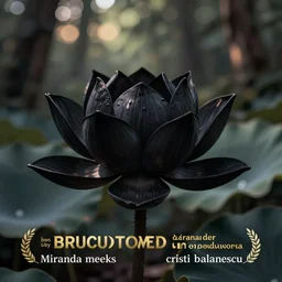 black lotus flower, in forest, bokeh depth of field, illustration, by ( kieran yanner ) ( miranda meeks ) ( anna podedworna ) ( cristi balanescu ), digital art