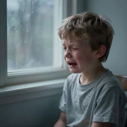 an ethereal dream of a crying boy by edward hopper and steven outram, hd, 8 k