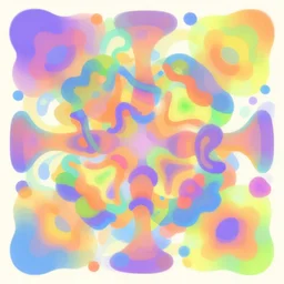 very complex incomprehensible colorful purple red blue orange green yellow soothing pastel colors art made out of many weird shapes, digital art trending on artstation
