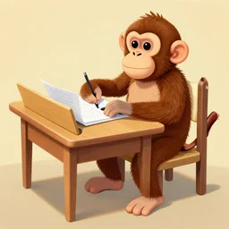 mad monkey filing table, digital art,