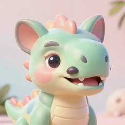 pastel colored dinosaur face looks like chihuahua. render vray redshift octane. 4 k cgsociety volumetric lighting